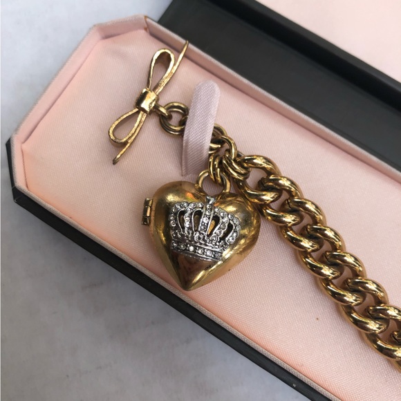 Y2K Juicy Couture Gold Heart Locket Bracelet - Picture 4 of 17